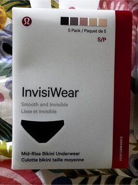 lululemon InvisiWear Mid-Rise Bikini 5-Pack - Black & Neutral